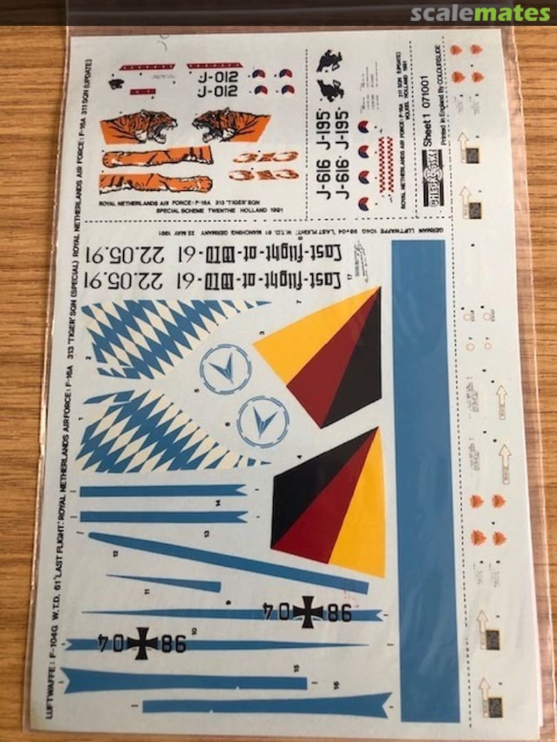 Boxart Luftwaffe F-104G 'Last Flight' & Netherlands F-16A 313 Tiger Squadron 071001 Check Six! Boxart Luftwaffe F-104G 'Last Flight' & Netherlands F-16A 313 Tiger Squadron 071001 Check Six!