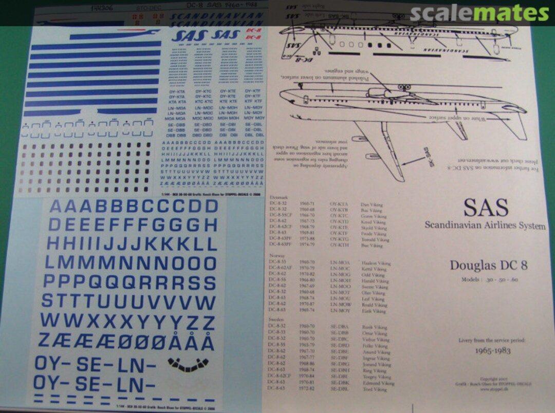 Boxart DC-8 SAS 144306 Stoppel Decals Boxart DC-8 SAS 144306 Stoppel Decals