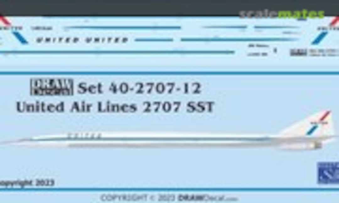 1:400 United Air Lines 2707 SST (Draw Decal 40-2707-12) 40-2707-12