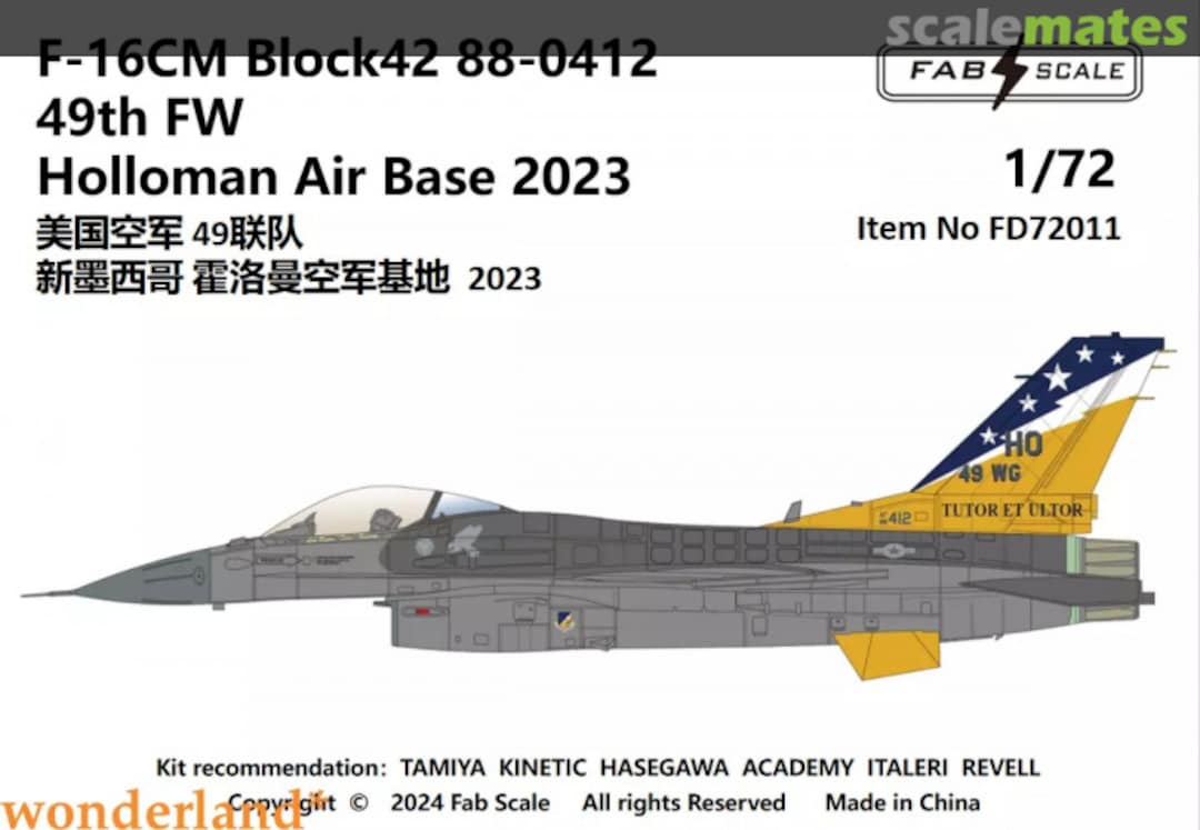 Boxart F-16C Block42 FD72011 Fab Scale Boxart F-16C Block42 FD72011 Fab Scale