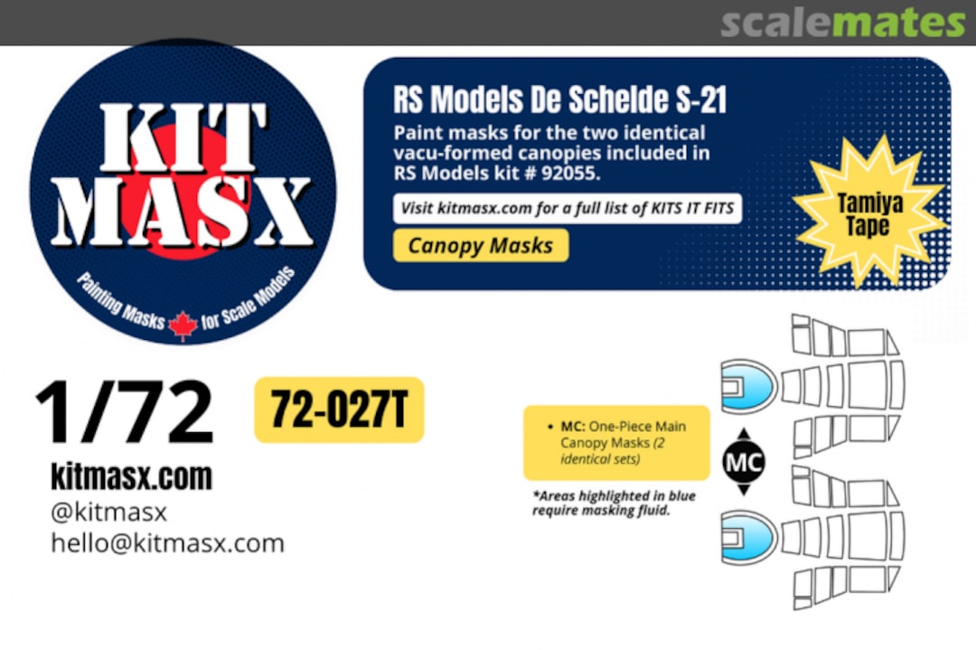 Boxart De Schelde S-21, canopy masks 72-027T Kit Masx