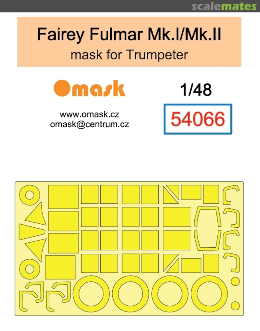 Boxart Fairey Fulmar Mk.I / Mk.II Mask (For Trumpeter) 54066 Omask Boxart Fairey Fulmar Mk.I / Mk.II Mask (For Trumpeter) 54066 Omask