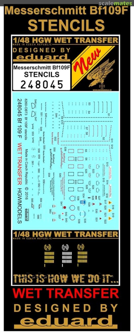 Boxart Messerschmitt Bf 109F STENCILS 248045 HGW Models Boxart Messerschmitt Bf 109F STENCILS 248045 HGW Models