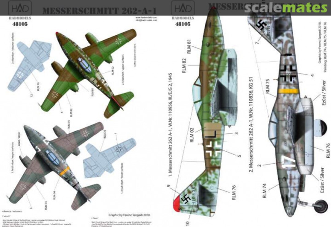 Boxart Messerschmitt Me.262 A-1 (Luftwaffe black L, white 17) 48105 HADmodels Boxart Messerschmitt Me.262 A-1 (Luftwaffe black L, white 17) 48105 HADmodels