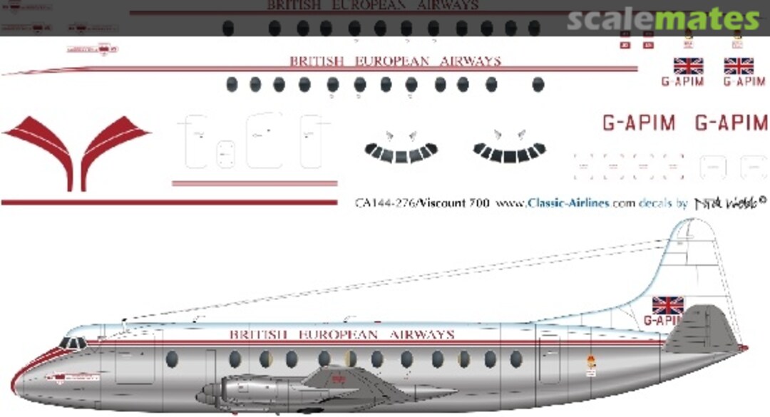 Boxart BEA Viscount 800 (del) CA144-470 Classic Airlines Boxart BEA Viscount 800 (del) CA144-470 Classic Airlines