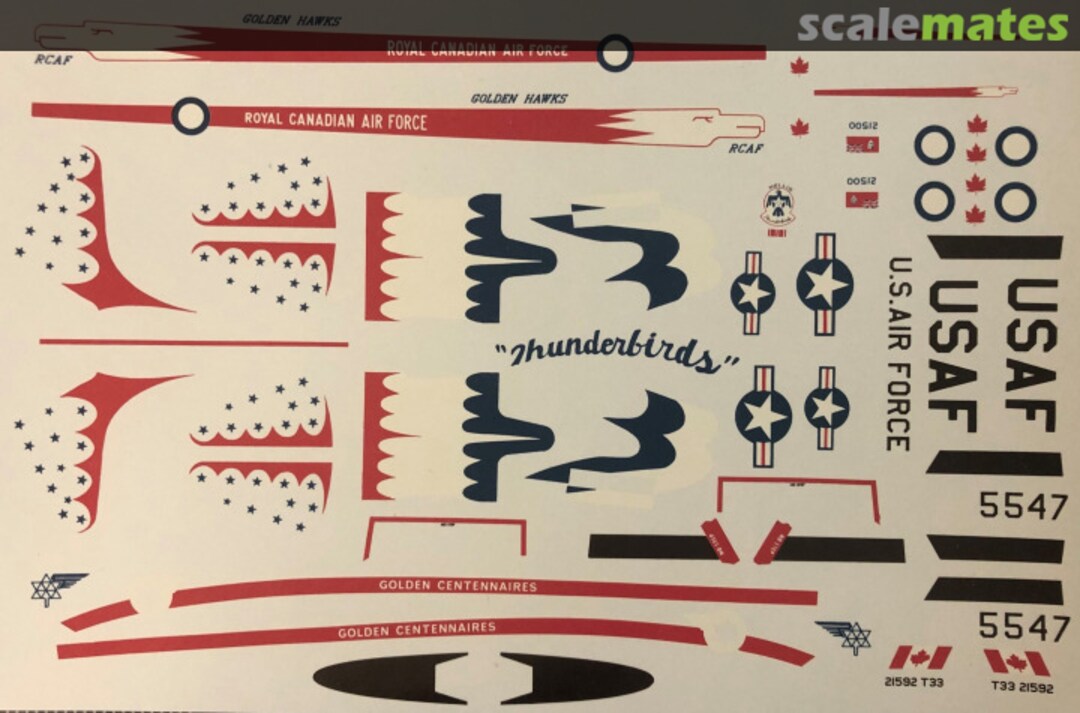 Boxart Decal Set only from kit - T-33 Trio No. 1 91-51A Pro Scale Boxart Decal Set only from kit - T-33 Trio No. 1 91-51A Pro Scale