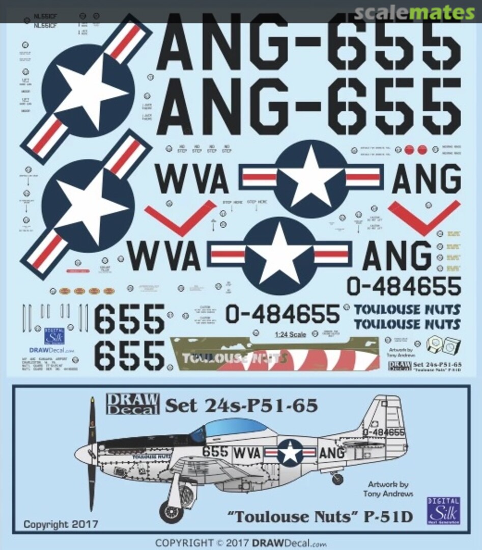 Boxart “Toulouse Nuts” TF-51D 24-P51-65 Draw Decal Boxart “Toulouse Nuts” TF-51D 24-P51-65 Draw Decal
