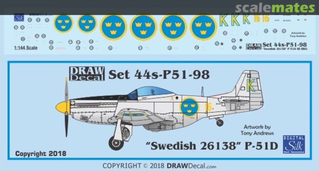 Boxart “Swedish 26158” SE-BKG P-51D 44-P51-98 Draw Decal Boxart “Swedish 26158” SE-BKG P-51D 44-P51-98 Draw Decal