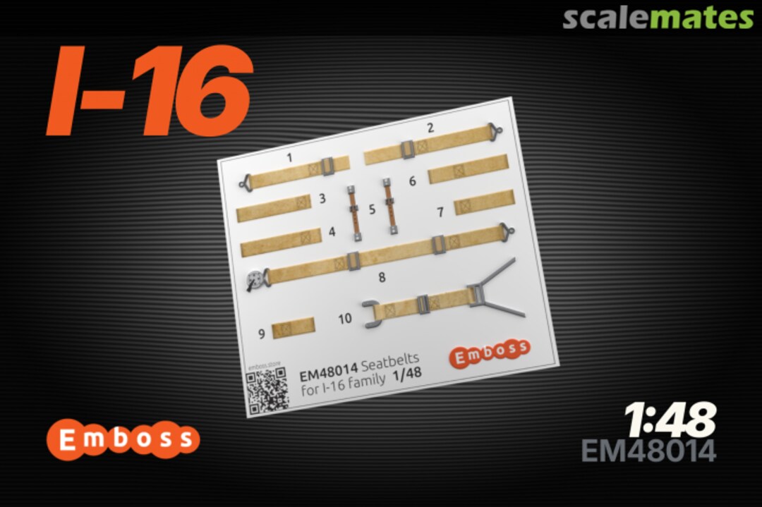 Boxart I-16 Seatbelts interior 3D decals EM48014 Embase Boxart I-16 Seatbelts interior 3D decals EM48014 Embase