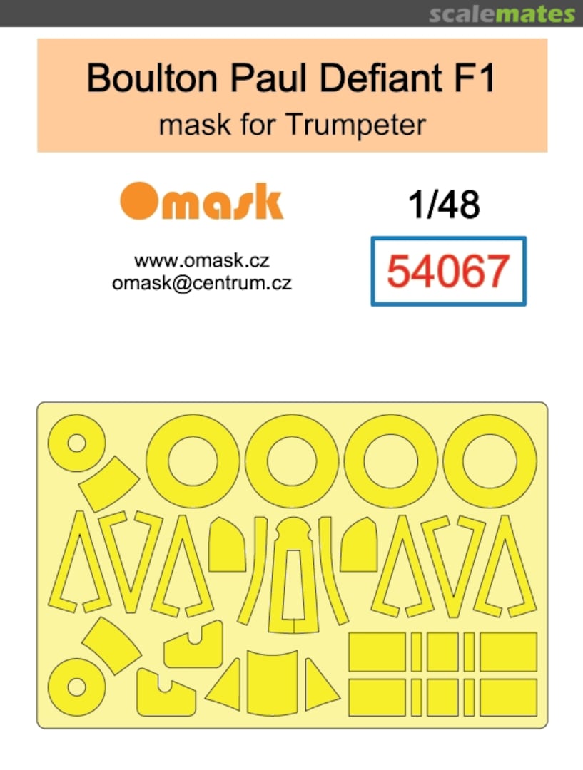 Boxart Boulton Paul Defiant F1 Mask (For Trumpeter) 54067 Omask Boxart Boulton Paul Defiant F1 Mask (For Trumpeter) 54067 Omask