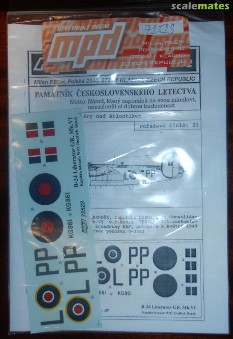 Boxart Liberator GR Mk.VI (B-24H) 72523 Mini Print Decal Boxart Liberator GR Mk.VI (B-24H) 72523 Mini Print Decal