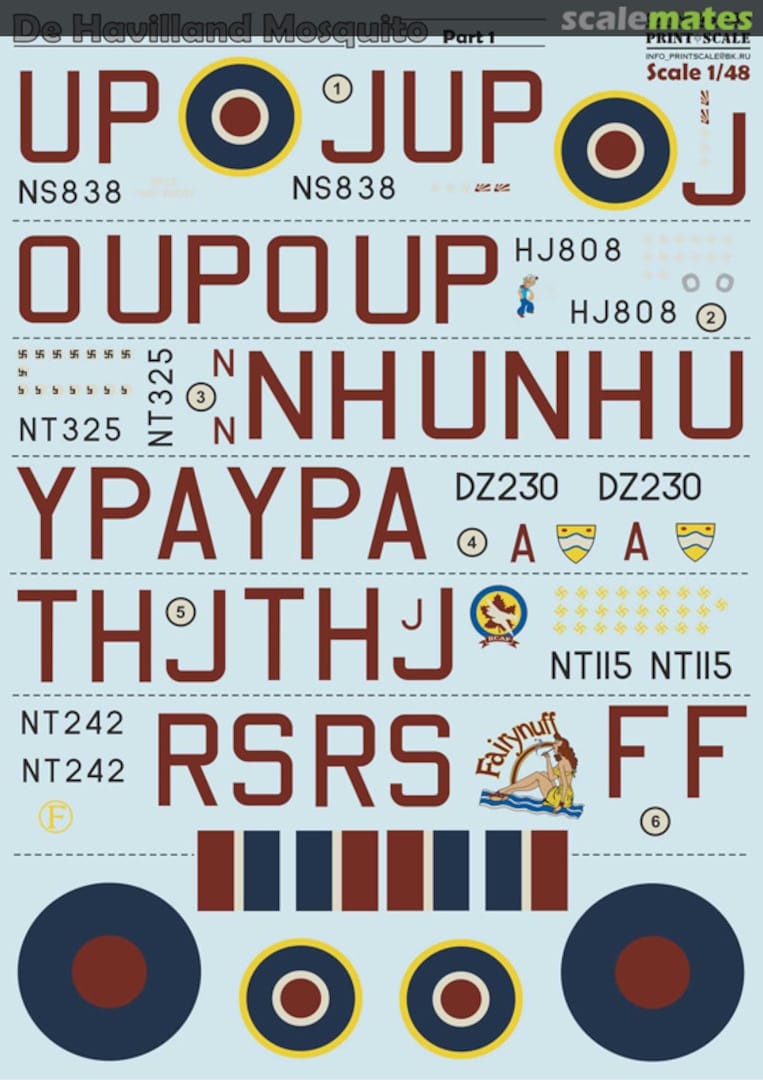 Boxart de Havilland Mosquito 48-085 Print Scale Boxart de Havilland Mosquito 48-085 Print Scale