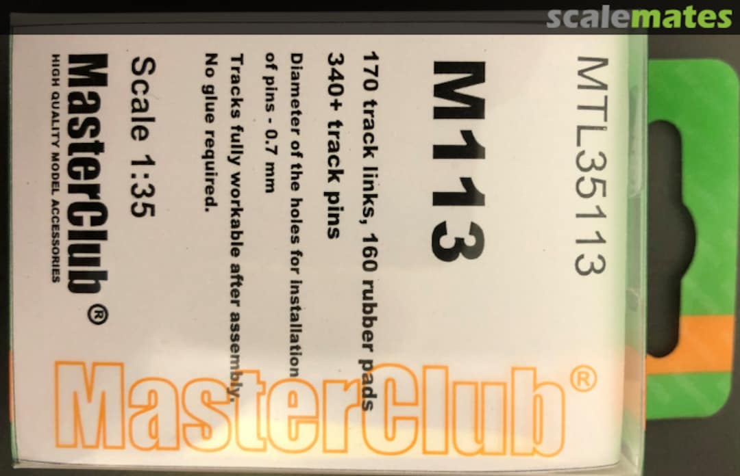Boxart Metal Tracks for M113 with new rubber pads MTL35113 MasterClub Boxart Metal Tracks for M113 with new rubber pads MTL35113 MasterClub