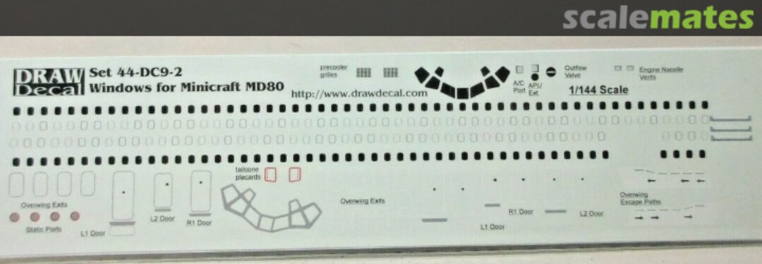 Boxart Windows and Doors for Minicraft MD-80 44-DC9-2 Draw Decal Boxart Windows and Doors for Minicraft MD-80 44-DC9-2 Draw Decal