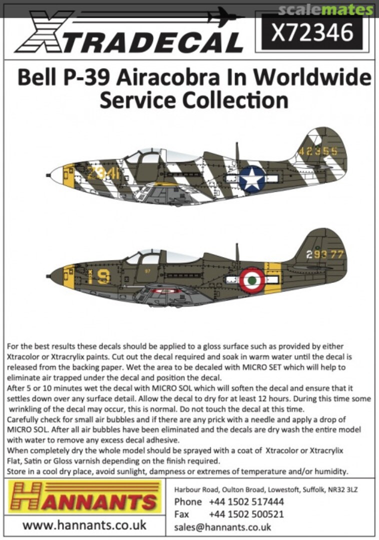 Boxart Bell P-39 Airacobra In Worldwide Service Collection X72346 Xtradecal Boxart Bell P-39 Airacobra In Worldwide Service Collection X72346 Xtradecal