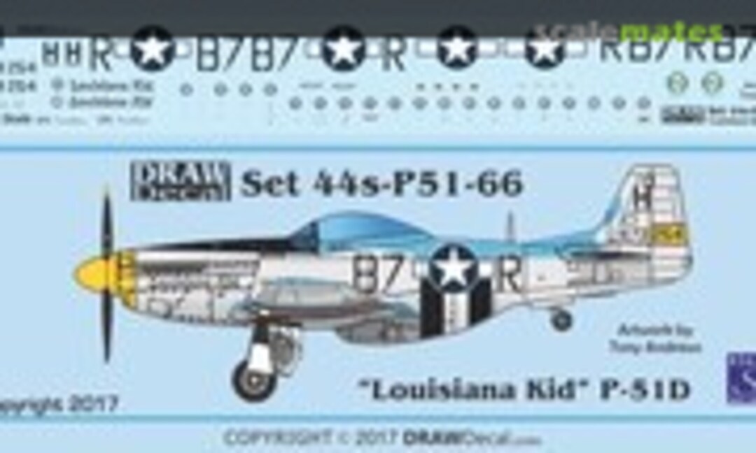1:144 “Louisiana Kid” P-51D (Draw Decal 44-P51-66) 44-P51-66