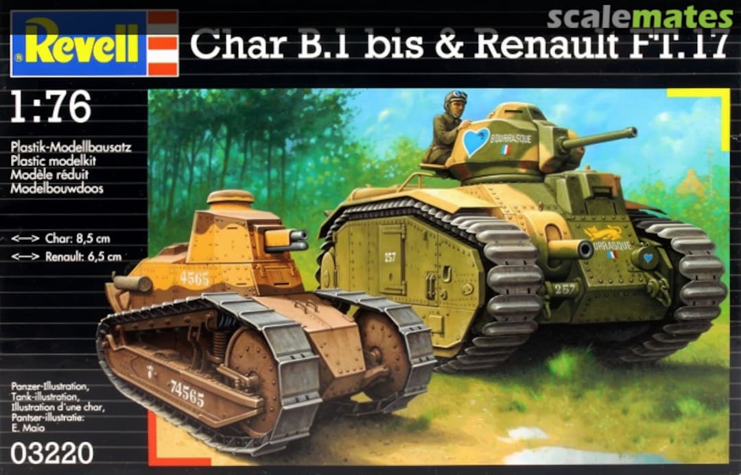 Boxart Char B1 bis & Renault FT 17 03220 Revell Boxart Char B1 bis & Renault FT 17 03220 Revell