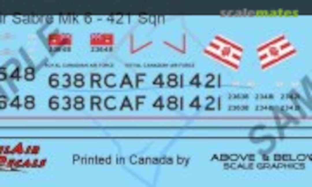 1:48 Canadair Sabre Mk. 6 (Above & Below Graphics 302) 302