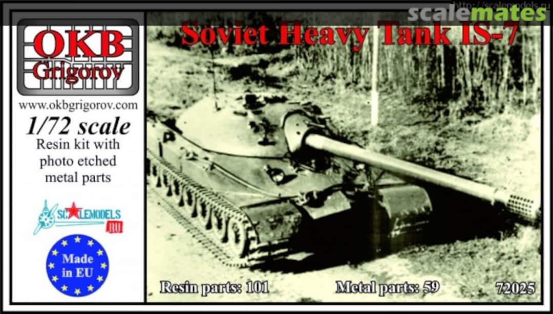 Boxart Soviet Heavy Tank IS-7 72025 OKB Grigorov Boxart Soviet Heavy Tank IS-7 72025 OKB Grigorov