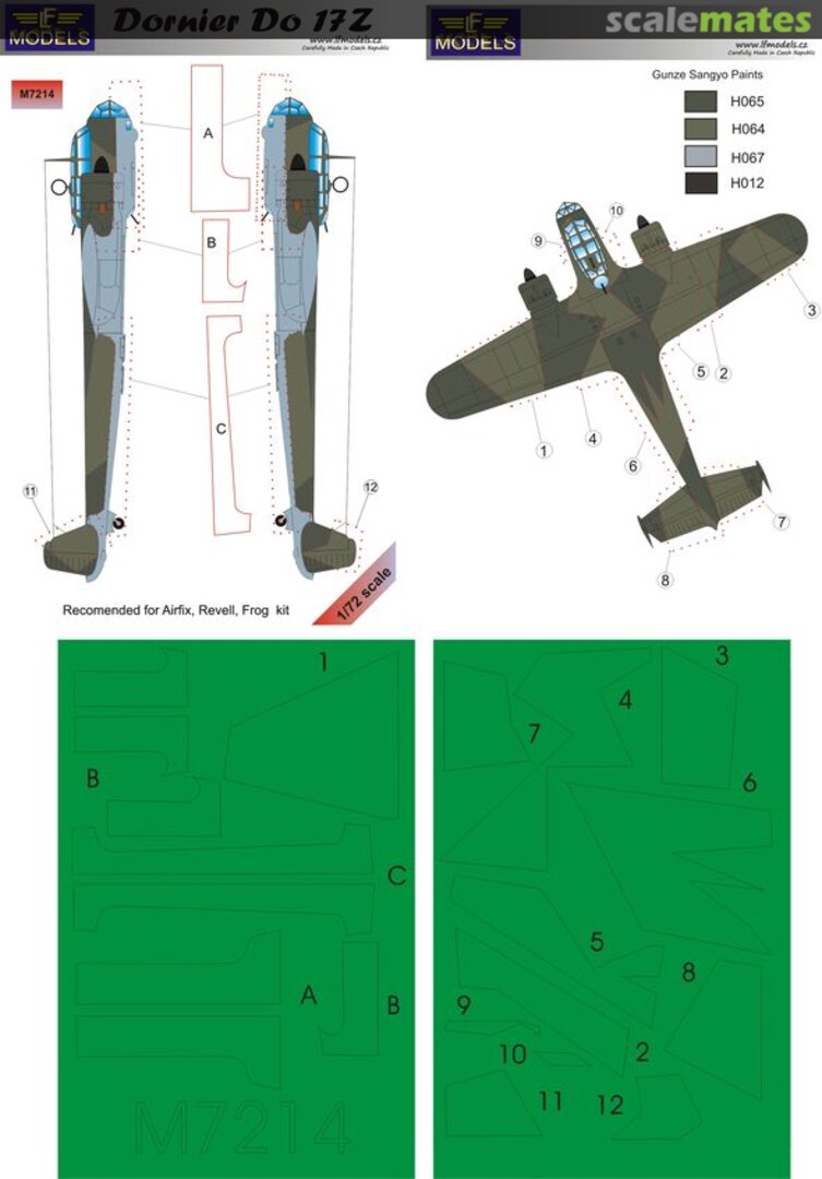 Boxart Dornier Do 17Z (Camouflage Painting Masks) M7214 LF Models Boxart Dornier Do 17Z (Camouflage Painting Masks) M7214 LF Models