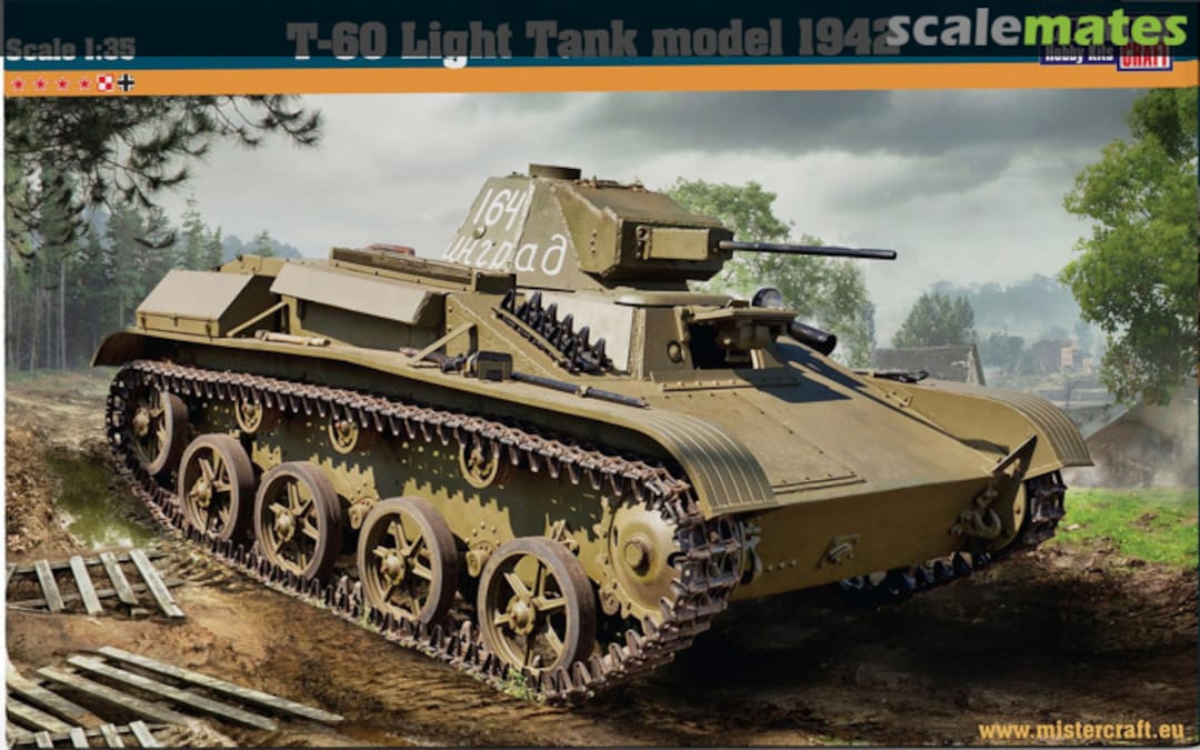 Boxart T-60 Light Tank Model 1942 E-02 MisterCraft Boxart T-60 Light Tank Model 1942 E-02 MisterCraft