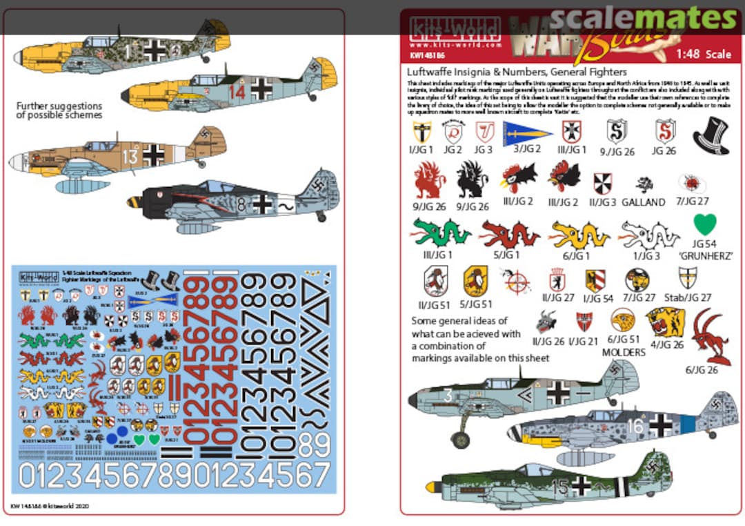 Boxart Luftwaffe Squadron Fighter Markings KW48186 Kits-World Boxart Luftwaffe Squadron Fighter Markings KW48186 Kits-World