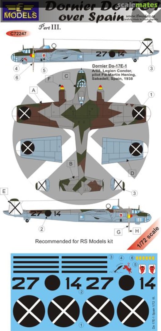 Boxart Dornier Do 17E-1 over Spain Part III C72247 LF Models Boxart Dornier Do 17E-1 over Spain Part III C72247 LF Models