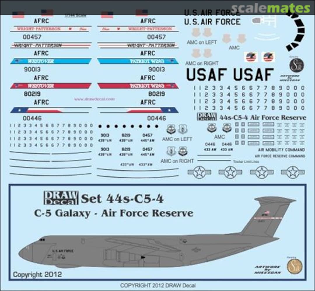Boxart Air Force Reserve C-5s 44s-C5-4 Draw Decal Boxart Air Force Reserve C-5s 44s-C5-4 Draw Decal