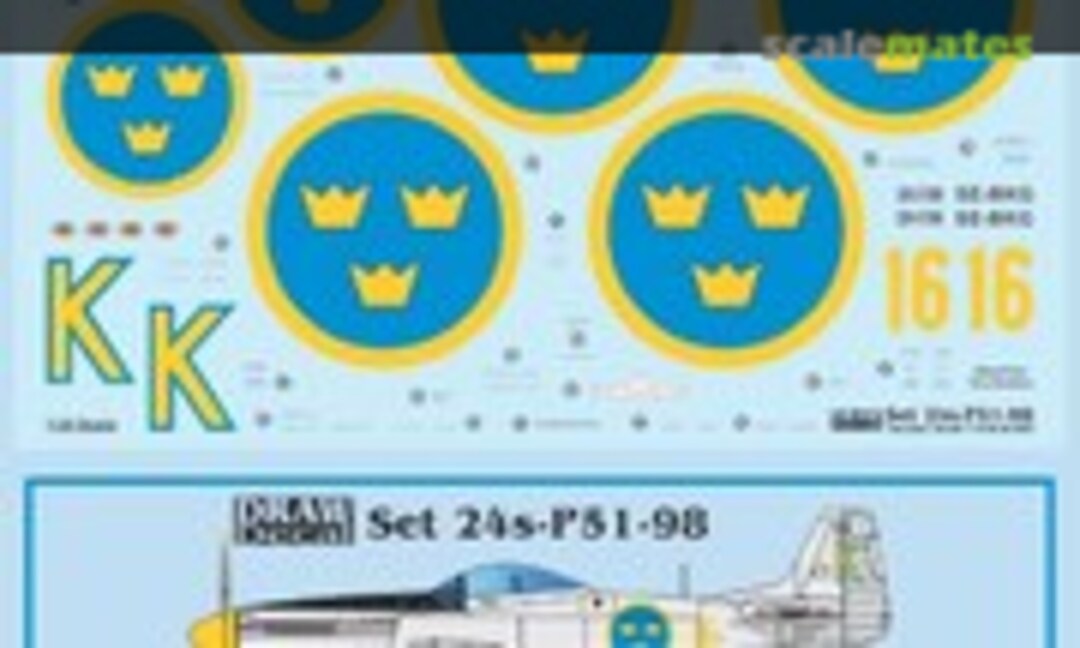1:24 “Swedish 26158” SE-BKG P-51D (Draw Decal 24-P51-98) 24-P51-98