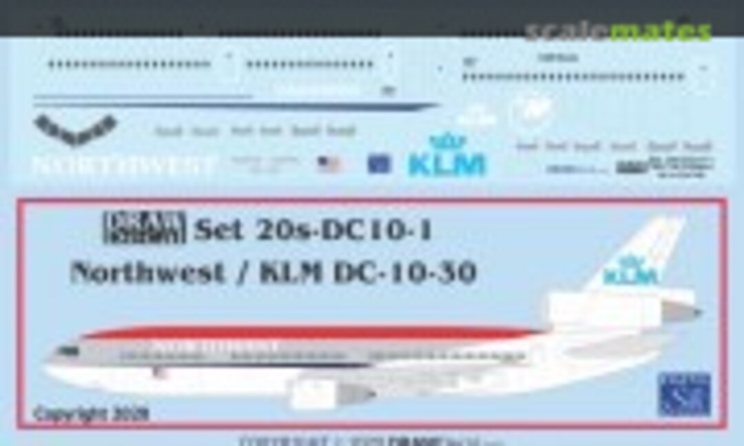 1:200 NWA / KLM Alliance DC-10-30 N237NW (Draw Decal 20-DC10-1) 20-DC10-1