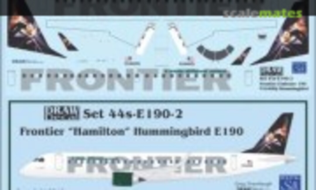 1:144 Frontier “Hamilton” Hummingbird Embraer 190 (Draw Decal 44-E190-2) 44-E190-2