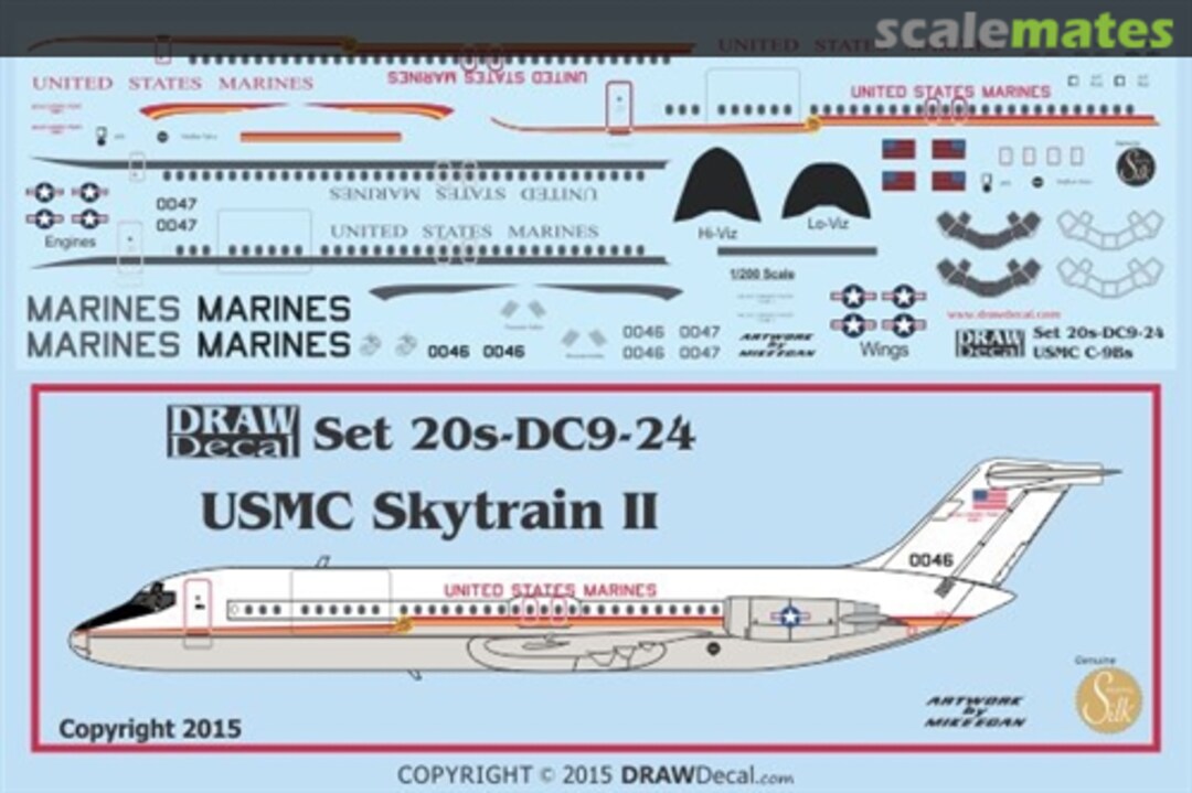 Boxart USMC C-9B Skytrain II 20s-DC9-24 Draw Decal