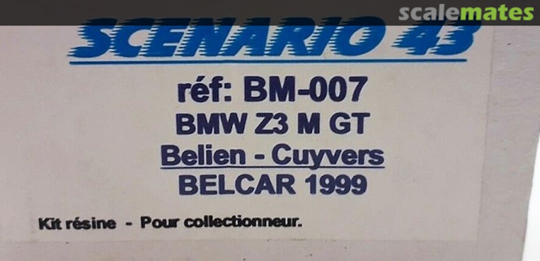 Boxart BMW Z3 GT Coupé"ECHO" BM-007 Scenario 43 Boxart BMW Z3 GT Coupé"ECHO" BM-007 Scenario 43