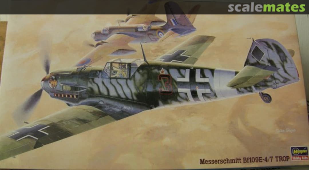 Boxart Messerschmitt Bf109E-4/7 Trop 09110 Hasegawa Boxart Messerschmitt Bf109E-4/7 Trop 09110 Hasegawa