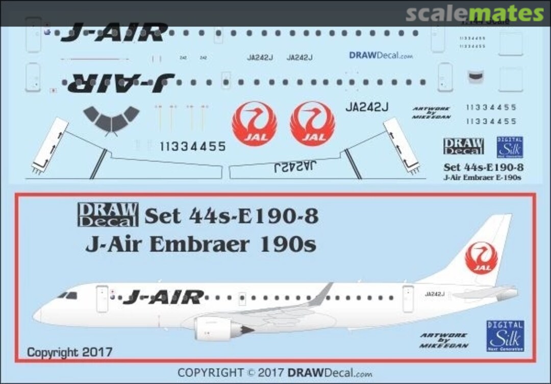 Boxart J-Air Embraer 190s 44-E190-8 Draw Decal Boxart J-Air Embraer 190s 44-E190-8 Draw Decal