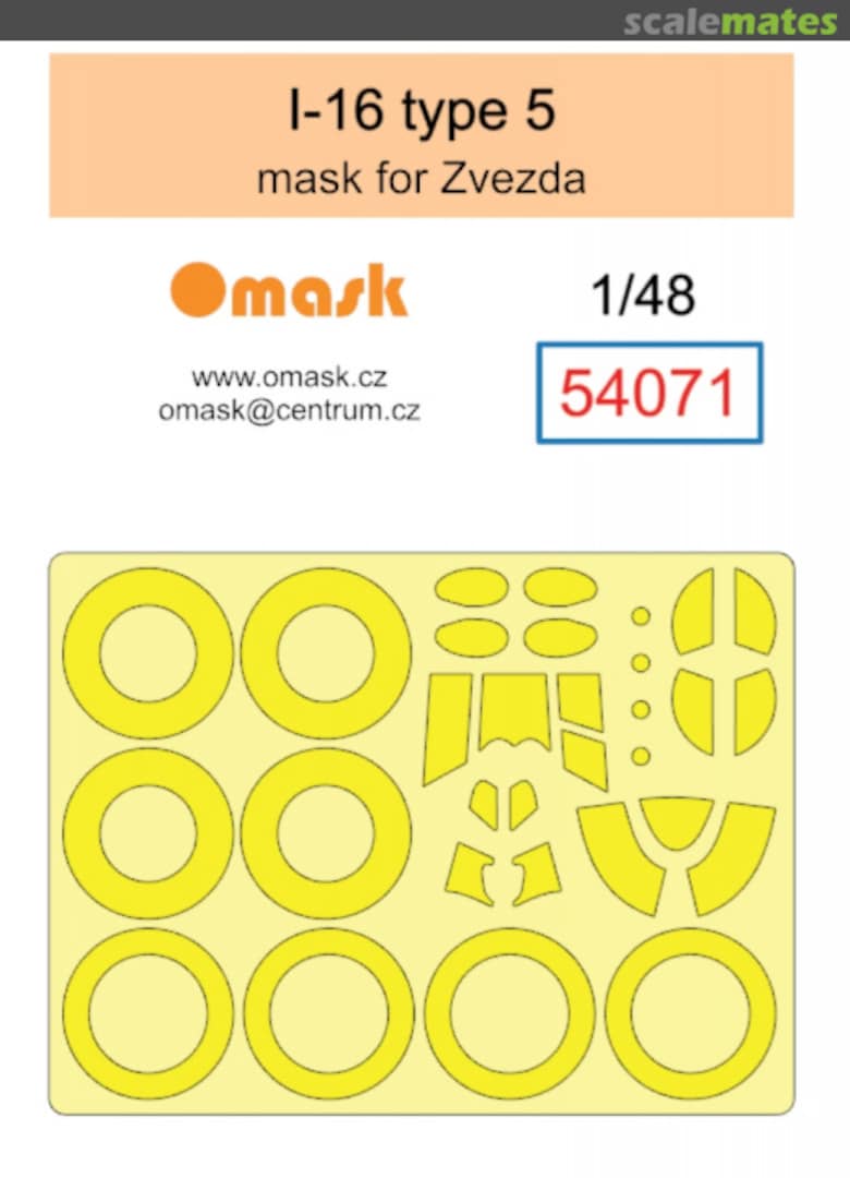 Boxart Polikarpov I-16 Type 5 - Mask Set (for Zvezda) 54071 Omask Boxart Polikarpov I-16 Type 5 - Mask Set (for Zvezda) 54071 Omask