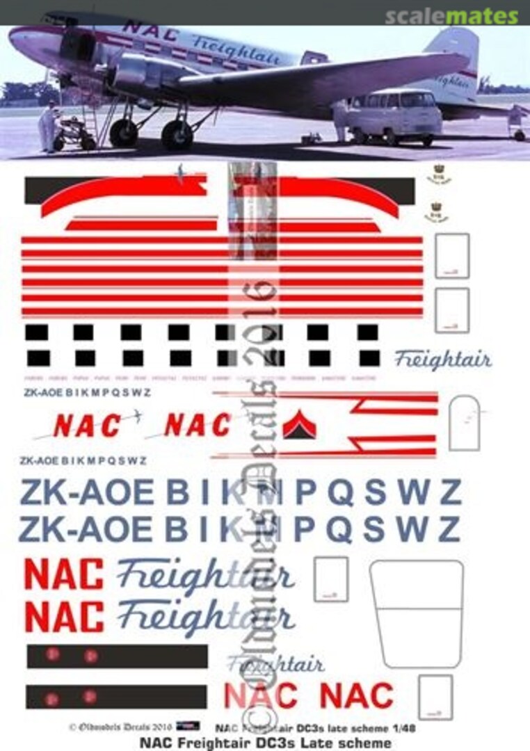 Boxart NAC Freightair DC-3 2nd scheme OMD0283 Oldmodels Decals Boxart NAC Freightair DC-3 2nd scheme OMD0283 Oldmodels Decals