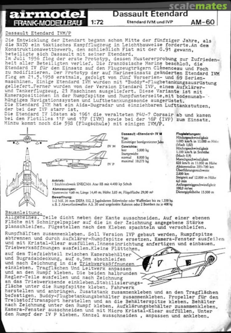 Boxart Dassault Etendard AM-60 Airmodel Boxart Dassault Etendard AM-60 Airmodel