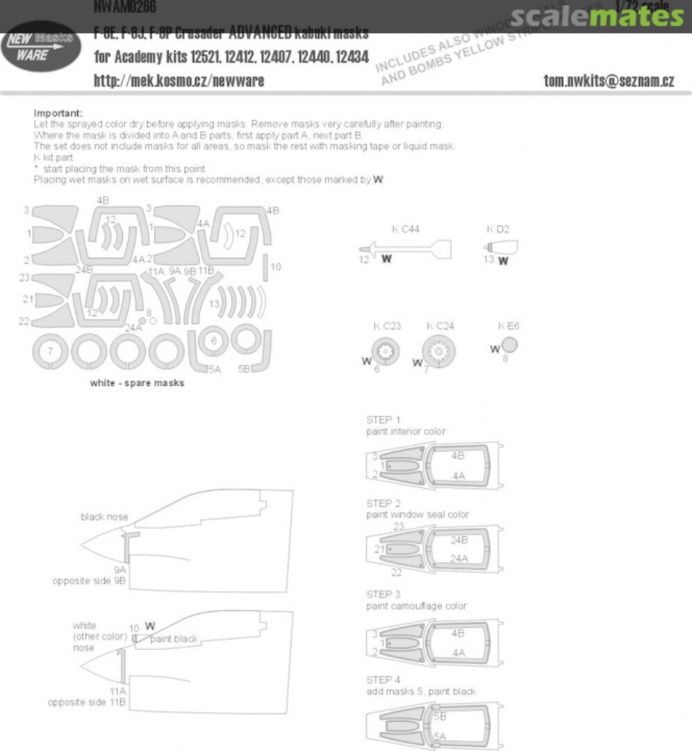 Boxart F-8 E/J/P Crusader ADVANCED kabuki masks NWAM0266 New Ware Boxart F-8 E/J/P Crusader ADVANCED kabuki masks NWAM0266 New Ware