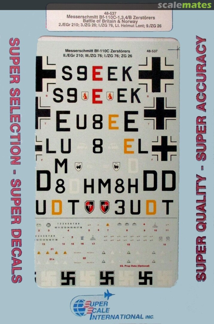 Boxart Messerschmitt Bf 110C Zerstörers 48-537 SuperScale International Boxart Messerschmitt Bf 110C Zerstörers 48-537 SuperScale International