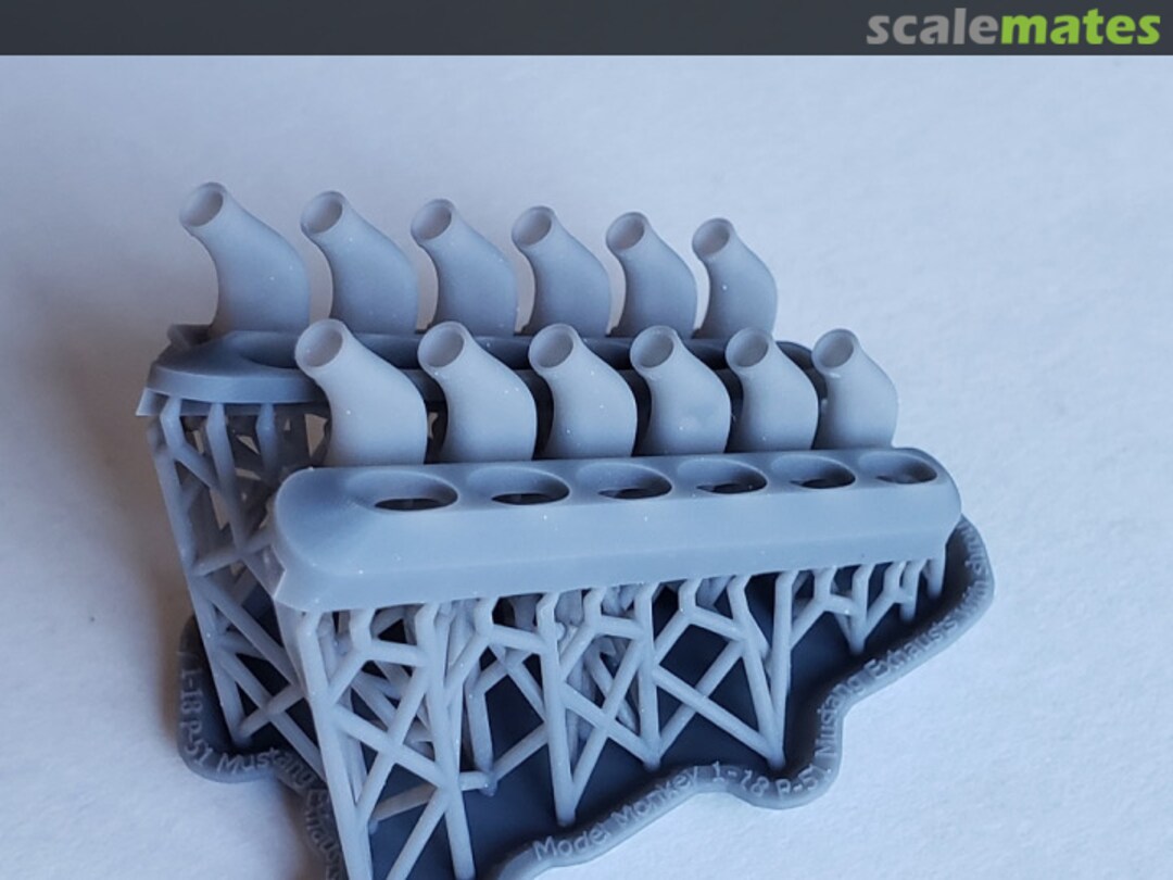 Boxart P-51 Mustang Exhausts, with Shrouds 18-P51-exhausts-shrd Model Monkey Boxart P-51 Mustang Exhausts, with Shrouds 18-P51-exhausts-shrd Model Monkey