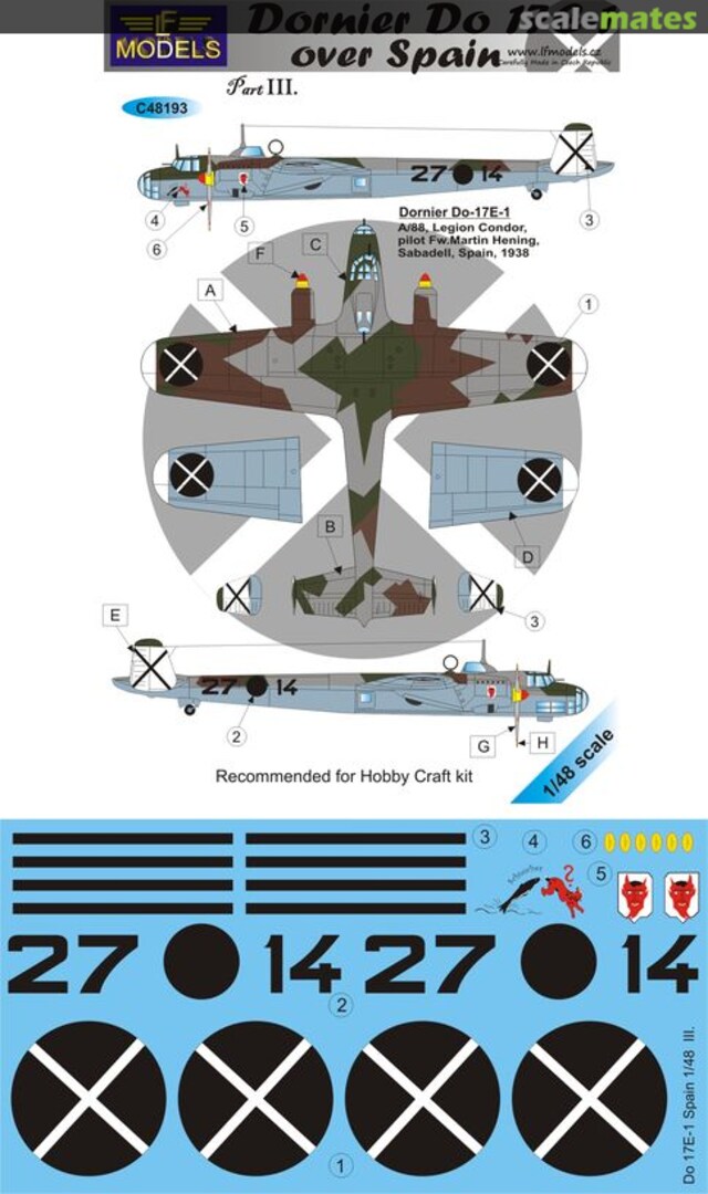 Boxart Dornier Do 17E-1 over Spain Part III C48193 LF Models Boxart Dornier Do 17E-1 over Spain Part III C48193 LF Models