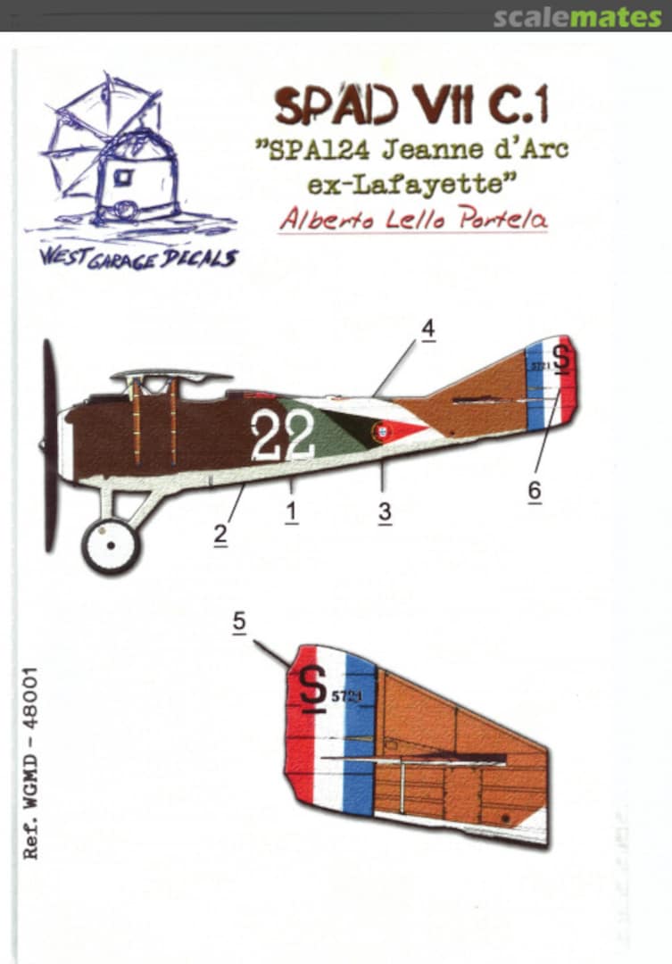 Boxart SPAD VII C.1 SPA 124 Jeanne d'Arc WGMD-48001 West Garage Decals Boxart SPAD VII C.1 SPA 124 Jeanne d'Arc WGMD-48001 West Garage Decals