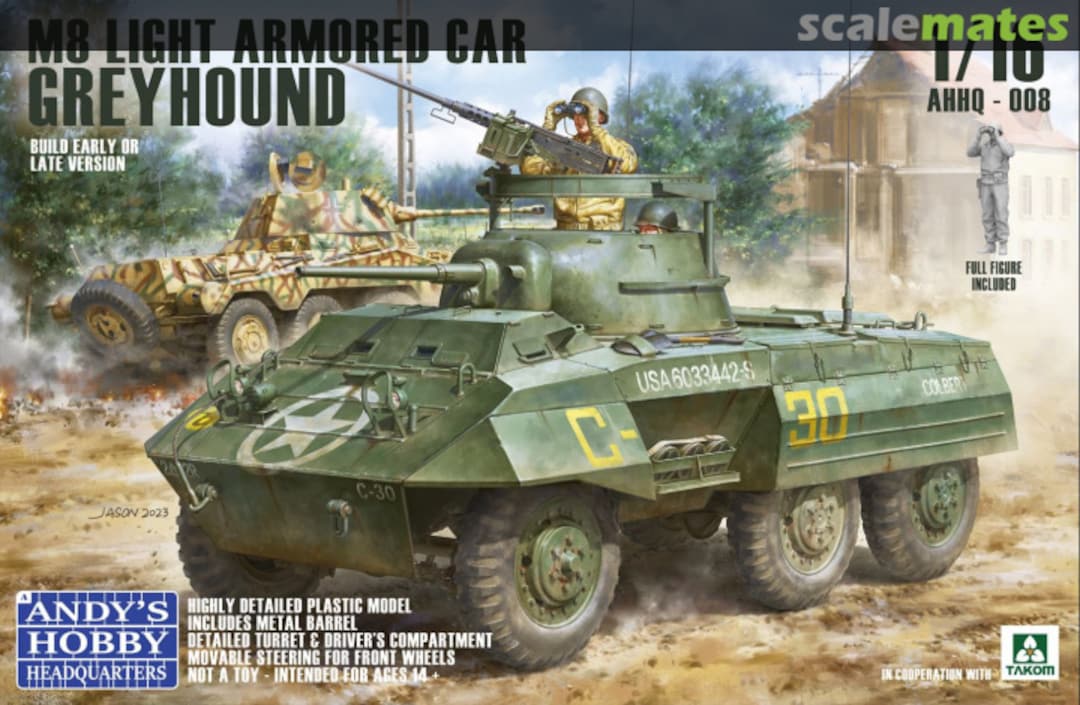 Boxart M8 Light Armored Car Greyhound AHHQ-008 Andy's Hobby Headquarters