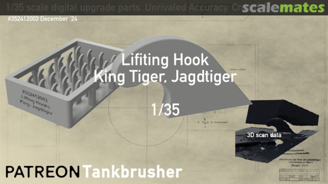 Boxart lifiting hook for King Tiger Jagdtiger 352412003 Tankbrusher Scale Modeling Boxart lifiting hook for King Tiger Jagdtiger 352412003 Tankbrusher Scale Modeling