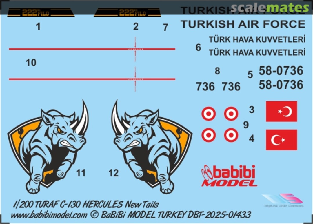 Boxart C-130 Hercules Turkish Air Force New Tails DBT-01433 Babibi model