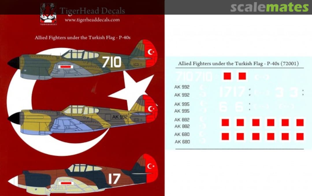 Boxart Allied Fighters under the Turkish Flag – P-40s 72001 Tigerhead Models