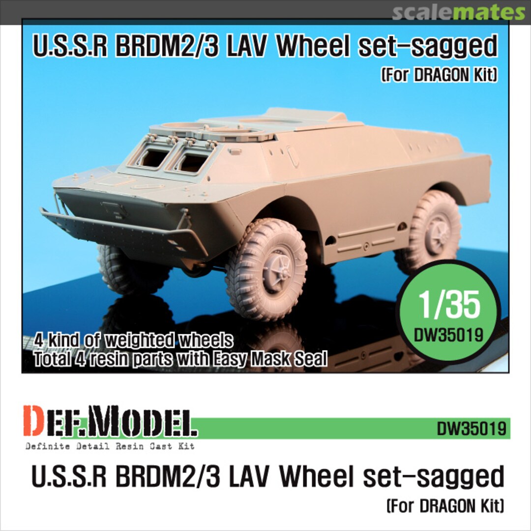 Boxart BRDM-2/3 LAV Sagged Wheel set DW35019 Def.Model