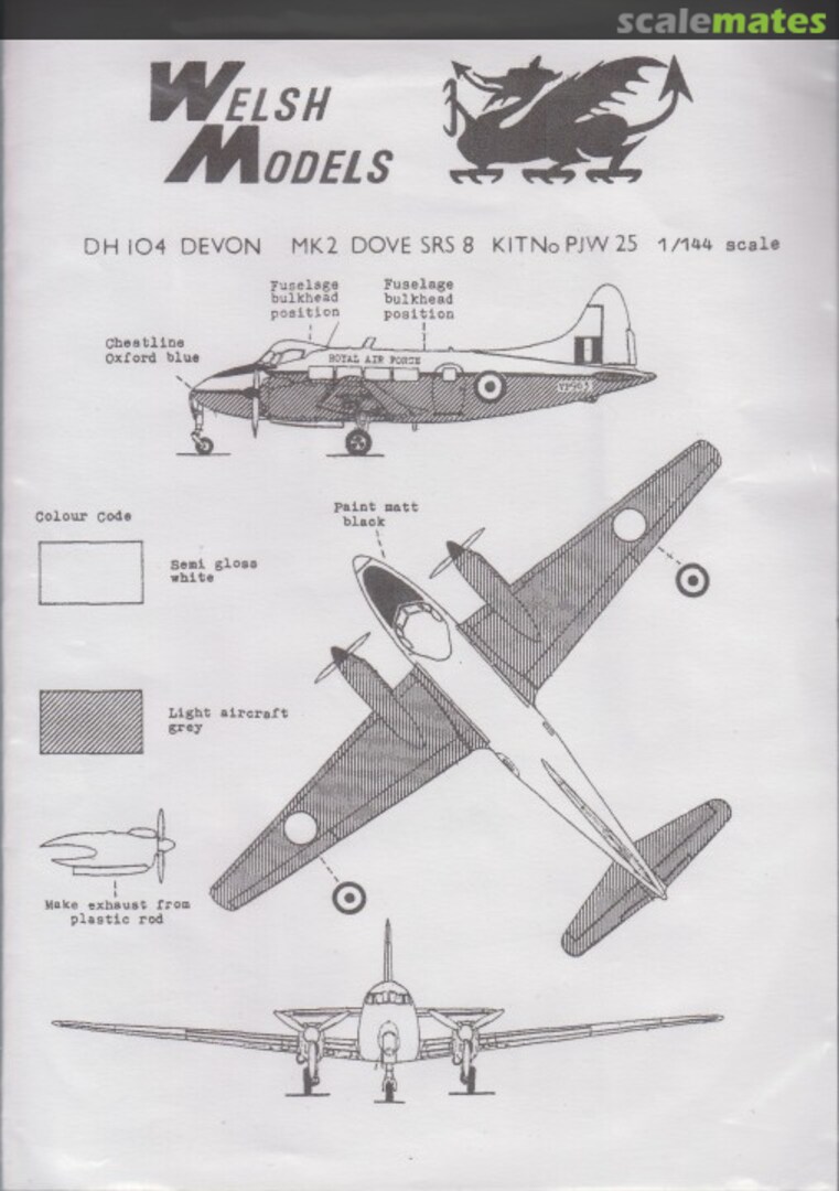 Boxart DH104 Devon Mk2 / Dove Series 8 PJW25 Welsh Models Boxart DH104 Devon Mk2 / Dove Series 8 PJW25 Welsh Models