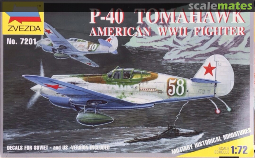 Boxart P-40 Tomahawk 7201 Zvezda